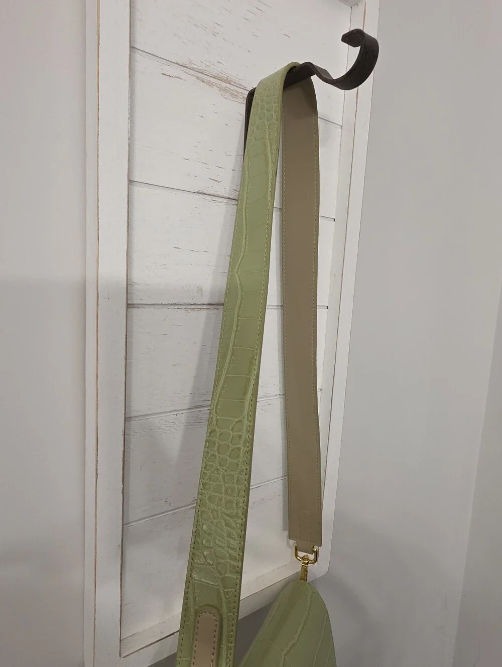 JW Pei Croc Embossed Green Crossbody Bag